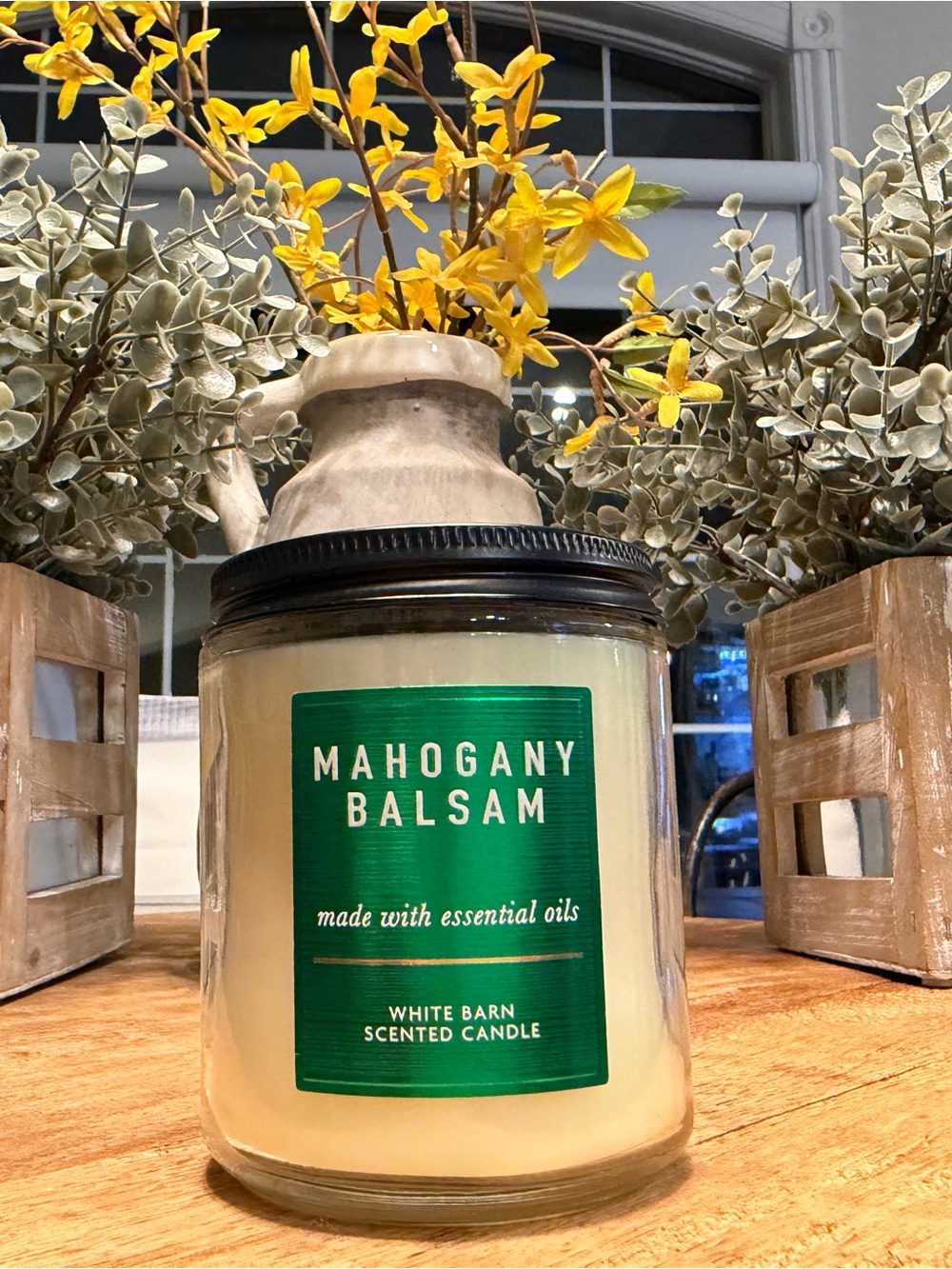 Bath & Body Works White Barn Mahogany Balsam Scented Candle - 7oz
